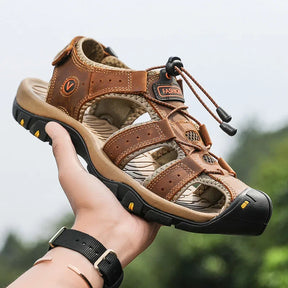 Sandália Masculina para Caminhada | Couro Legítimo | Casualle Comfort